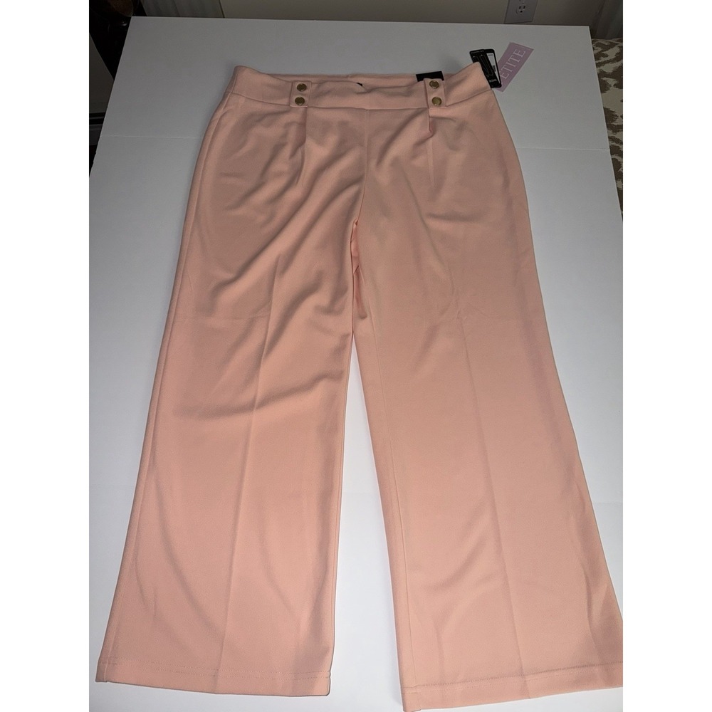 SOHO Apparel Women PXL Petite Pink Wide Leg Dress Pants Stretch Office Work  NWT